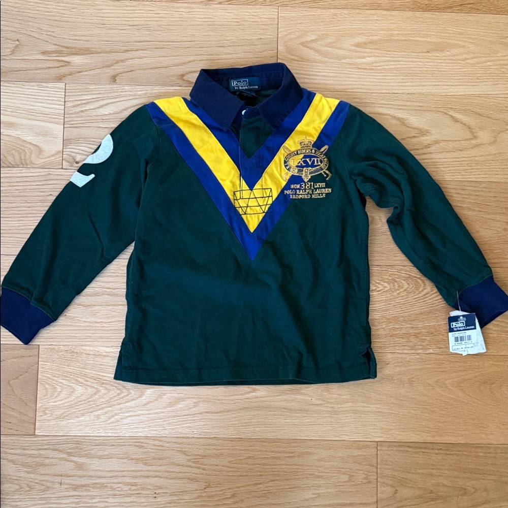 Ralph Lauren Kids Polo in Green with Embroidered Details